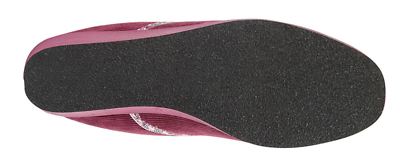 Sleepers LS378 Edna Ladies Pink Cord Wedge Slippers With Floral Trim & Memory Foam Insoles