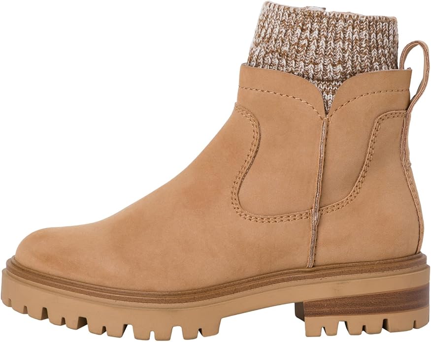 Tamaris 26448 Ladies Tan Nubuck Warm Lined Boots With Knitted Cuff