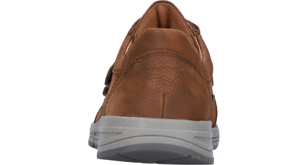 Waldlaufer Haslo Mens Wide Fit Brown Suede Touch Fasten Synthetic Shoes