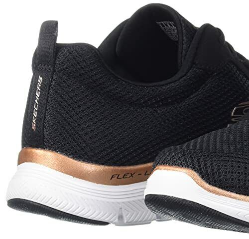 Skechers Flex Appeal 4.0 Brilliant View Black/Rose Gold Womens Mesh Trainers