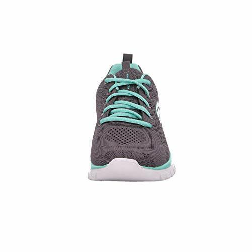 Skechers Graceful Get Connected Grey/Green Womens Trainers Memory Foam Lace Up