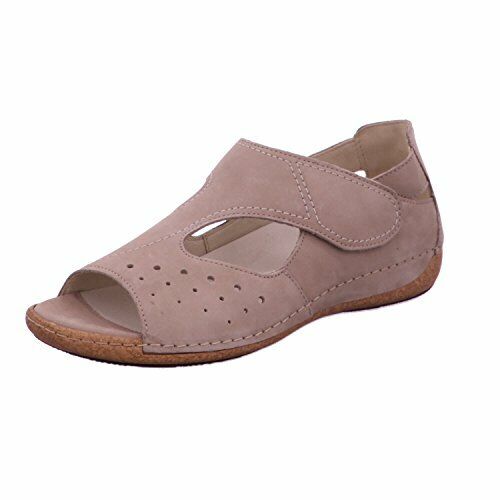 Waldlaufer Heliett Ladies WIDE FIT(E) Beige Suede Leather Covered Peeptoe Sandals