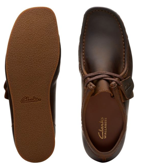 Clarks Originals WallabeeEvo Mens Beeswax Leather Wallabee Lace Up Square Toe Rubber Sole