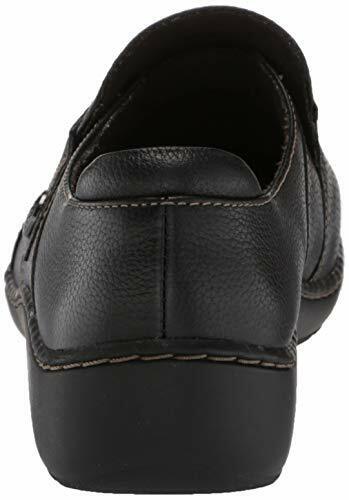 Clarks Cora Poppy Black Tumbled Leather Ladies Comfort Slip On Shoes D Fit