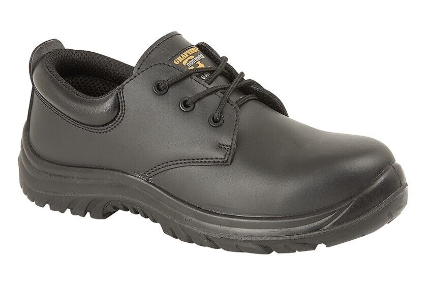 Grafters M456 Unisex Fully Composite Toe Cap Black Leather Lace Up Safety Shoes