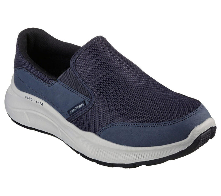 Skechers PERSISTABLE Mens Vegan Navy Relaxed Fit Memory Foam Slip On Trainers