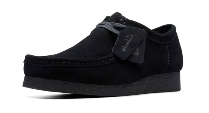 Clarks Originals WallabeeEvo Mens Black Suede Wallabee Lace Up Square Toe Rubber Sole