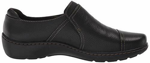 Clarks Cora Poppy Black Tumbled Leather Ladies Comfort Slip On Shoes D Fit