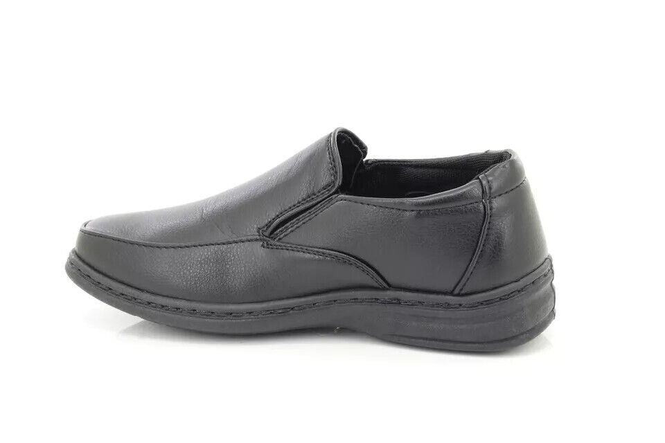 Dr Keller Karl Mens Black Faux Leather Slip on Smart Casual Comfort Shoes