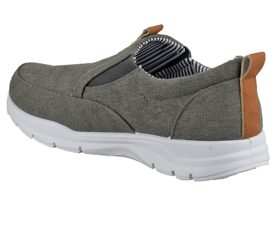 Dr Keller Geoff Mens Grey Canvas Elasticated Gussets Lightweight Casual Shoes