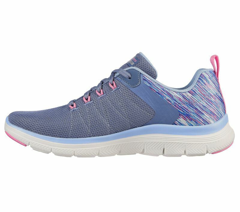 Skechers Flex Appeal Dream Easy Ladies Blue Lace Up VEGAN Trainers With Memory Foam