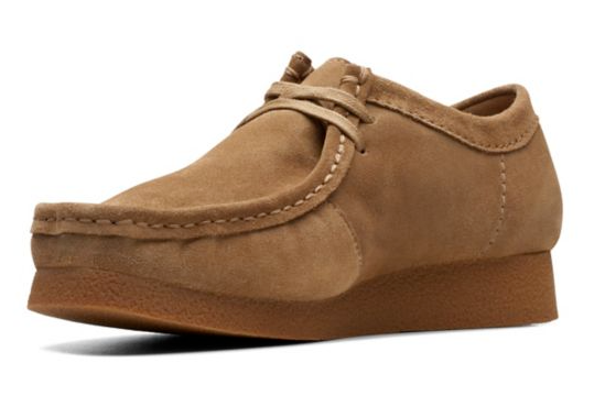 Clarks Originals WallabeeEvo Mens Dark Sand Suede Wallabee Lace Up Square Toe Rubber Sole