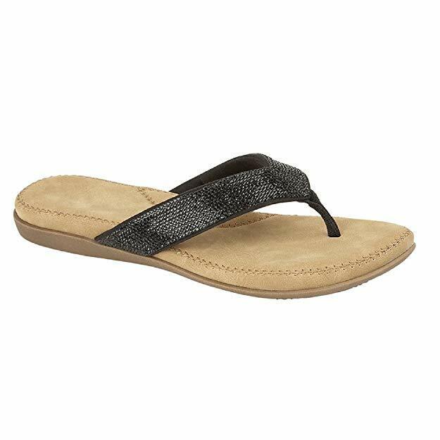 Cipriata Alcee L672 Ladies Black Diamante Cushioned Toe Post Flip Flop Sandals