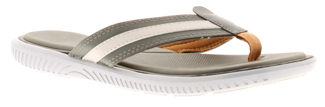 Rockstorm Reggie Mens Khaki/Cream Toe Post Slip On Flip Flop Cushioned Sandals