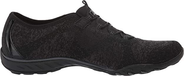 Skechers Ladies Black Wide Fit Bungee Slip On Trainers Breathe Easy Opportuknity