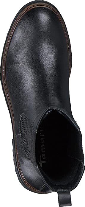 Tamaris 25433 Ladies Black Leather Touch It Footbed Pull On Chelsea Boots