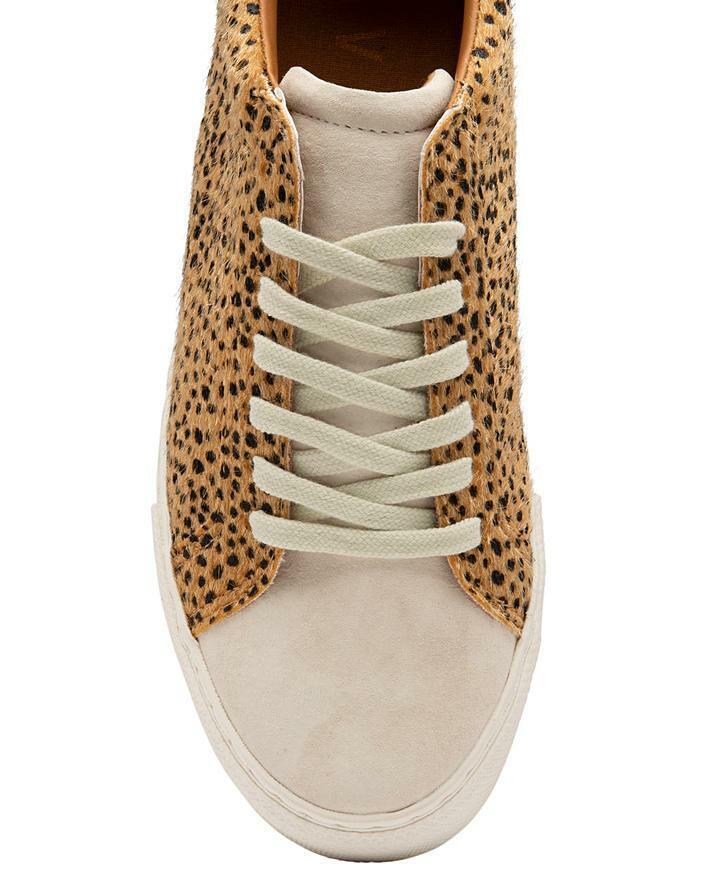 Ravel Pearl Ladies Leopard Print Horse hair/ Leather Comfort Lace Up Fashion Athleisure Trainers