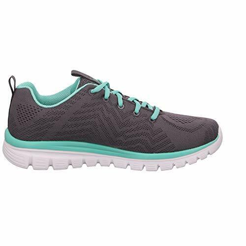 Skechers Graceful Get Connected Grey/Green Womens Trainers Memory Foam Lace Up