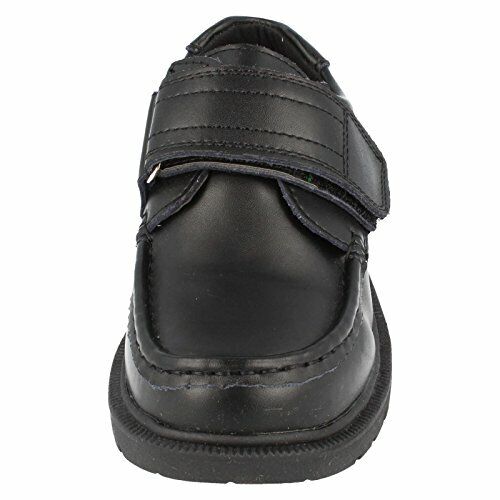 JC Dees Boys Black Leather School Shoes With Velcro Strap Infant Boys Childrens N1066