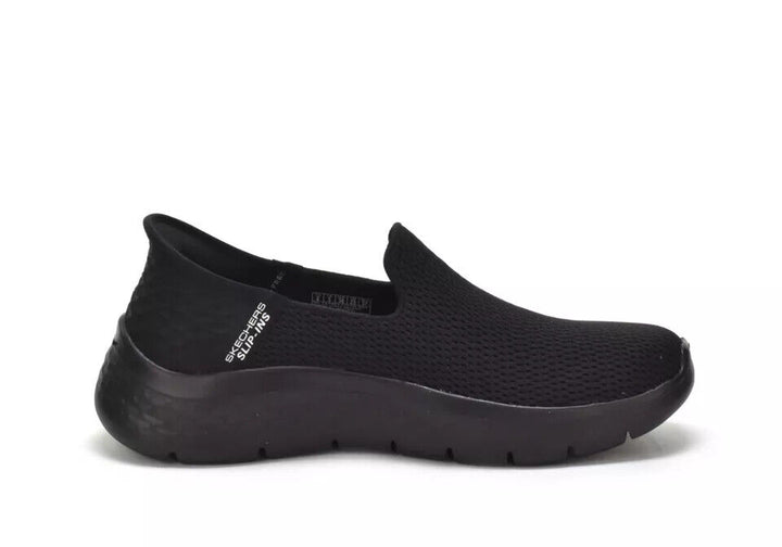 SKECHERS Slip Ins Ladies GO WALK FLEX RELISH Black Wide Fit Hands Free Trainers