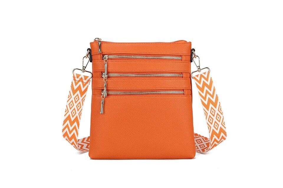 Long & Son London Ladies Orange Soft Crossbody Handbag With Adjustable Strap