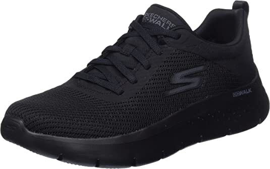 Skechers Go Walk Flex Black Ultra Go Cushioning Air Cooled Goga Mat Trainers