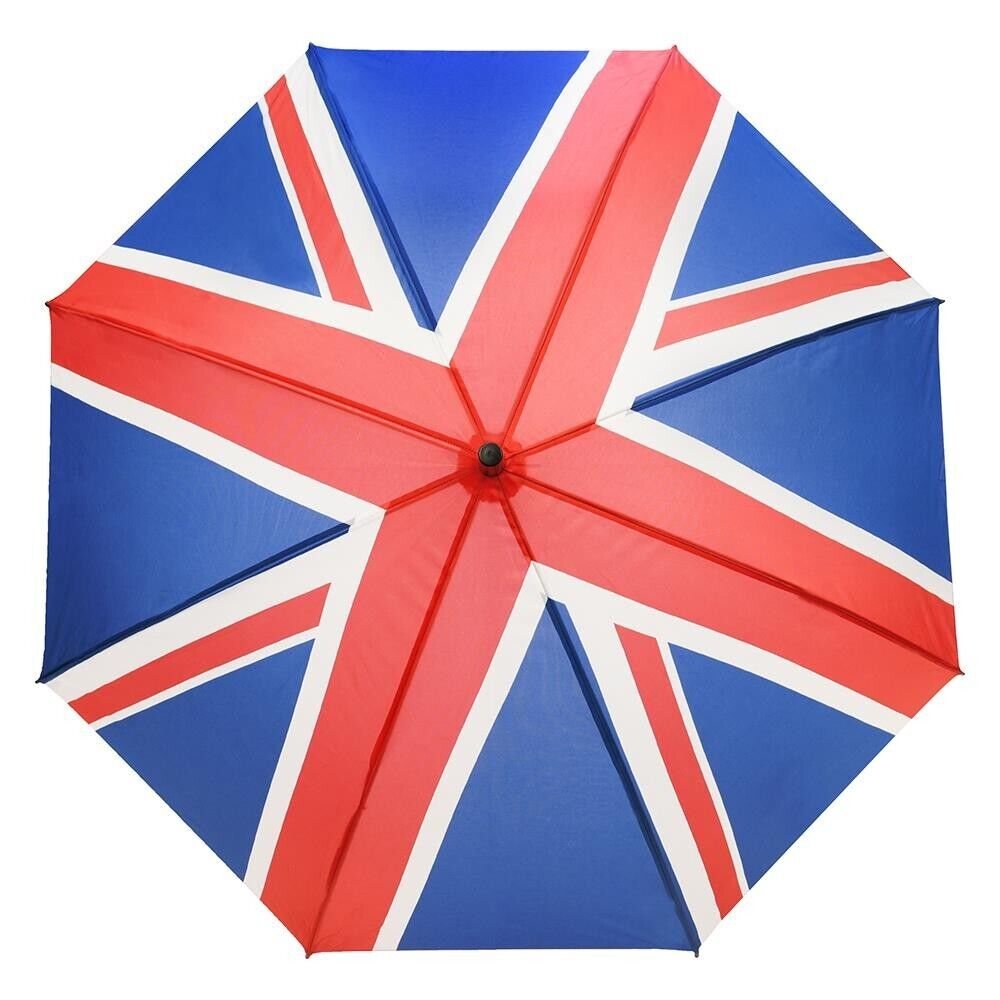 Drizzles Union Jack Large Golf Umbrella UK Flag Walking Stick Brolly Unisex