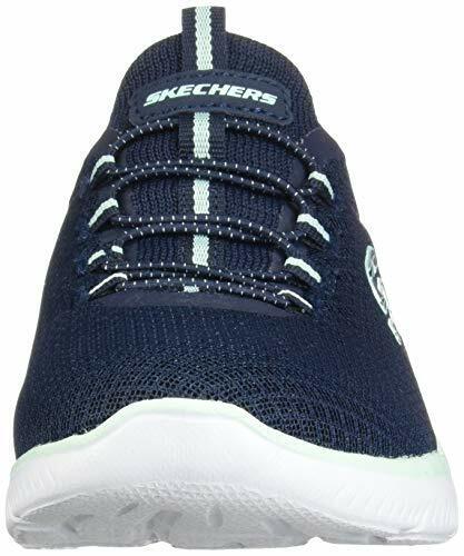 Skechers Summits Navy/Aqua Womens Mesh Pull On Trainers Memory Foam Bungee