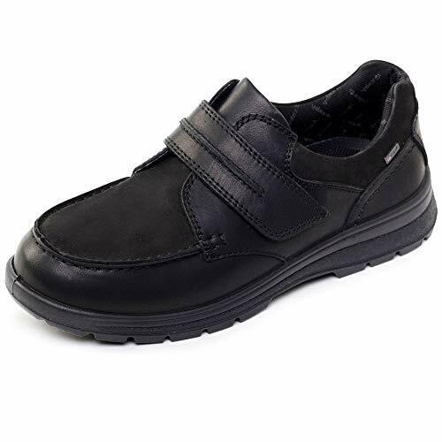 Padders Padotics Trek Mens WATERPROOF Wide Dual Fit G/H Black Leather Touch Fasten Shoes