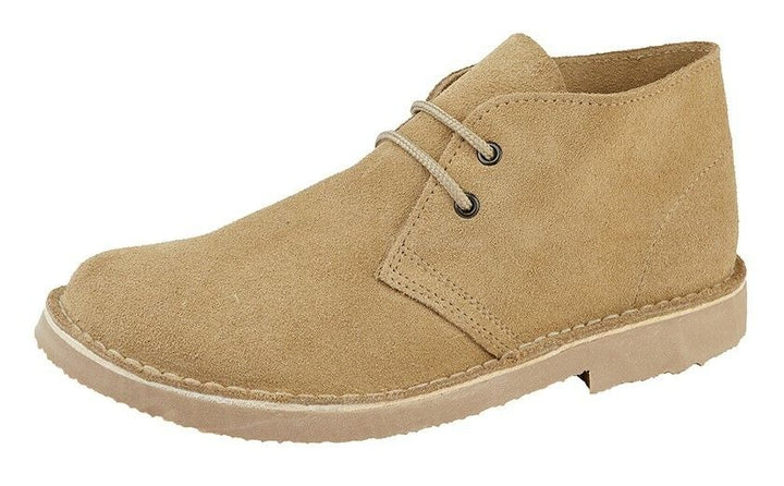 Roamers M400TS Unisex Stone Beige Suede 2 Eyelet Desert Boots