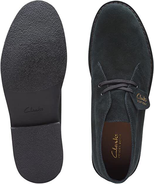 Clarks Originals Desert Boot Evo Black Suede Leather Ortholite Removable soles