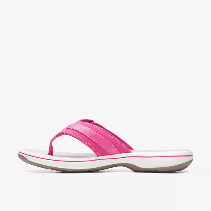 Clarks Brinkley Sea Ladies Fuchsia Adjustable Toe Post Flip Flop Sandals