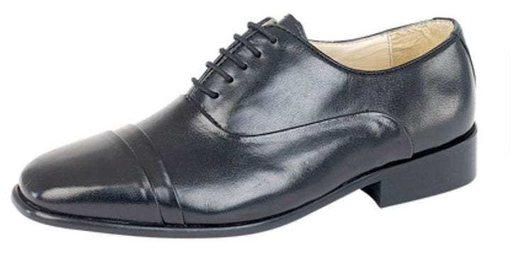 Montecatini MT5101 Mens Black Leather Oxford Toe Cap Formal Dress Evening Lace Up Shoes