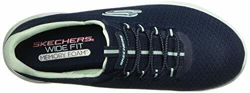 Skechers Summits Navy/Aqua Womens Mesh Pull On Trainers Memory Foam Bungee