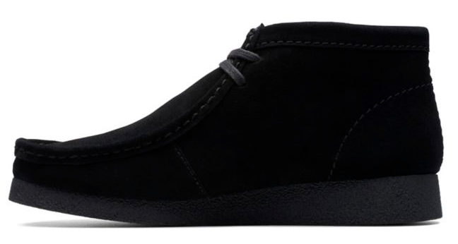 Clarks Originals Wallabee Evo Mens Black Suede Wallabee Boot Lace Up Square Toe Rubber Sole