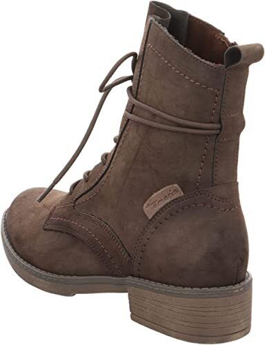 Tamaris 25118 Ladies Mocca Nubuck Military Style Lace Up Memory Foam Ankle Boot