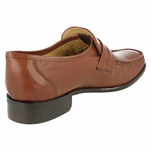 Thomas Blunt Clapham Mens Brown All Leather Loafer Moccasin Slip On Formal Shoes