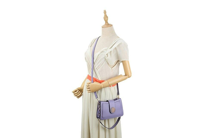 Long & Son Ladies Purple Small Handbag Shoulder Strap Crossbody Strap