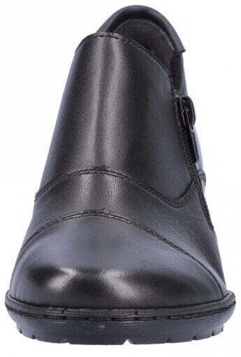 Rieker Antistress 57173  Ladies Black Leather Zip Up Block Heel Ankle Boots/ Trouser Shoes