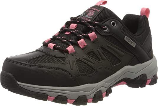 Skechers Outdoors West Highland Selmen Womens Wide Fit Waterproof Black/Charcoal Hiking Trainers