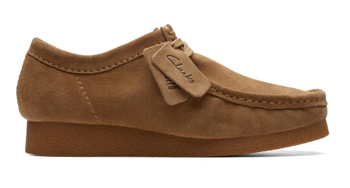 Clarks Originals WallabeeEvo Mens Dark Sand Suede Wallabee Lace Up Square Toe Rubber Sole