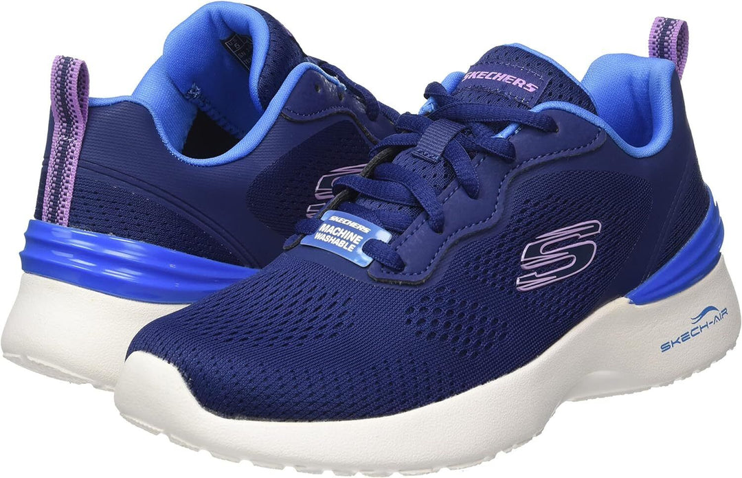 Skechers Air Dynamight New Grind Ladie's Vegan Navy/Blue Shock Absorber Lace Up Trainers