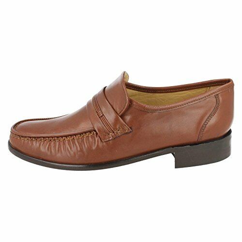 Thomas Blunt Clapham Mens Brown All Leather Loafer Moccasin Slip On Formal Shoes