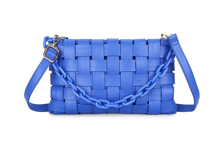 Long & Son London Ladies Electric Blue Interwoven Chain Detachable Strap Handbag