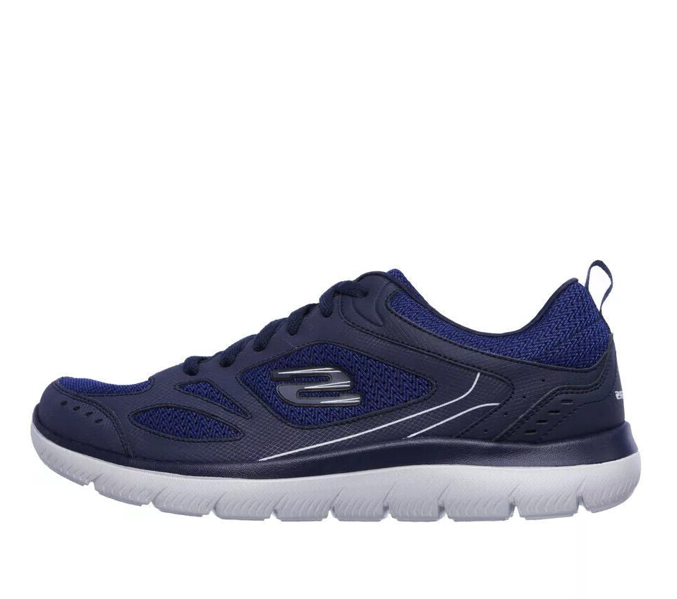 Skechers South Rim Mens Navy Lace Up Lightweight Memory Foam Sport Trainers