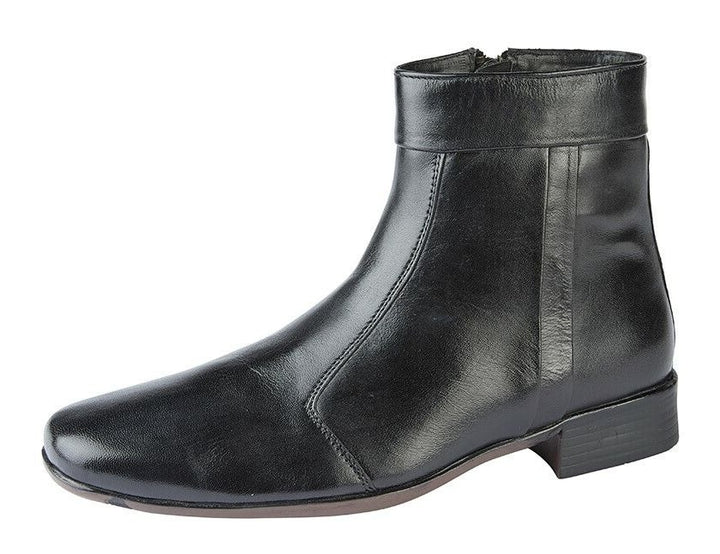 Scimitar M753A Black Leather Mens Side Zip  Lined Formal Chelsea Ankle Boots