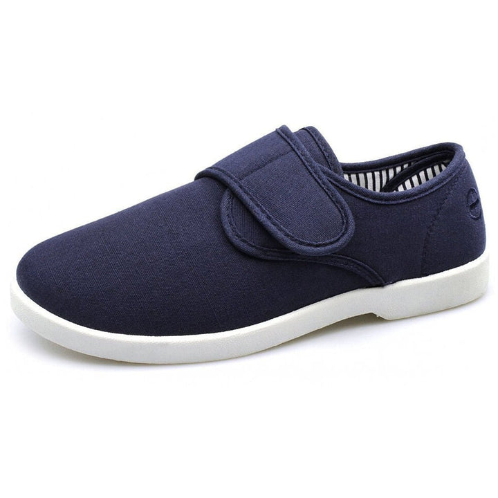 Dr Keller Mens Navy Rob Canvas Single Touch Fasten Lightweight Casual Shoes