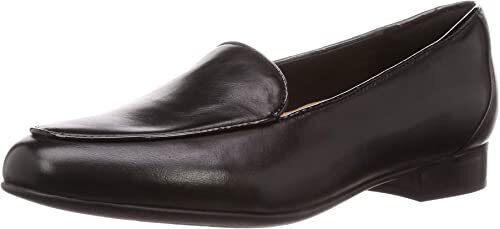 Clarks Un Blush Ease Wide E Fit  Womens Black Leather Loafers Low Heel Slip On Shoes