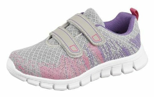 Dek T885 Shard Infant Girls Trainers Superlight Grey Lilac Pink Double Strap