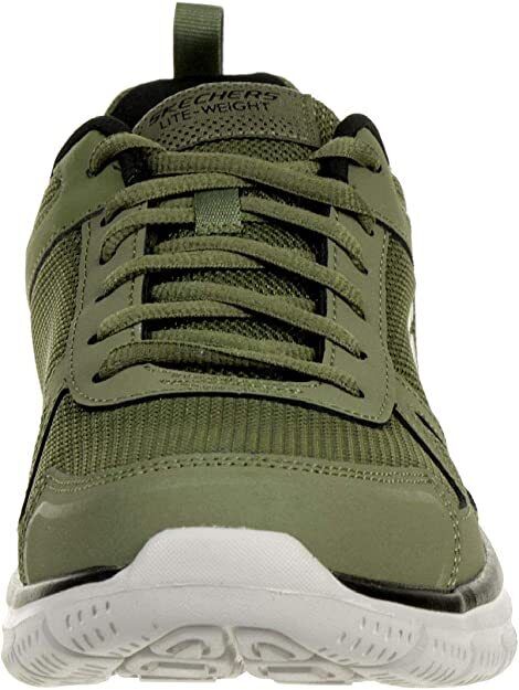 Skechers Mens Olive/Black Lite-Weight Memory Foam Lace Up Trainers Track Scloric